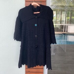 Per Una Speciale black knit sweater/jacket small girly goth marks and Spencer